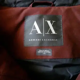 亞曼尼Armani Exchage A/X 羽絨連帽背心：男、L