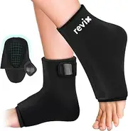 REVIX Ankle Ice Pack Wraps for Achilles Tendonitis Reusable Ice Sleeve for Ankle Sprain Relief, Heel Ice Pack for Plantar Fasciitis, Swelling Feet & Ankles, Cold Compression for Sore Foot, 2 Packs