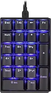 Motospeed K23 Mechanical Numeric Keypad Red Switch Wired 21 Keys Mini Numpad Portable Keypad Backlight Gaming Keypad Extended Layout for Cashier,Computersfor PC,Mac,Windows