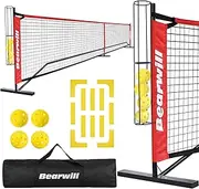 Pickleball Net, 22 FT Regulation Size Portable Pickleball Net, Pickle Ball Net with Exclusive Ball Holder, Court Marker, 4 Pickleballs & Carry Bag, Pickle Ball Net for Outdoor Indoor Driveway
