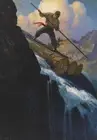 Octave Plunged [log riding] : N.C. Wyeth : 1920 : Archival Art Print