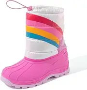 [FUNCOO PLUS] Girls Boys Winter Snow Boots Kids Waterproof Warm Boots Toddler Outdoor Shoes with Fur Lining