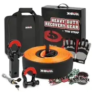X-BULL 4WD Recovery Kit Off Road Snatch Strap Hitch Receiver Bow Shackles Bag