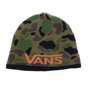 Vans Off The Wall Kids OS Green Camouflage Everts Reversible Knit Beanie Hat