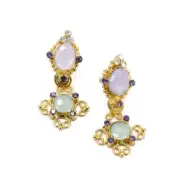 ADIBA Designer Handmade Lavender And Aqua Chalcedony Victoria Earrings