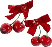 OATIPHO 1 Pair Cherry Hair Clips for Cute Bow Alligator Clips Soft Cloth Barrettes for Hair Styling for Autumn Winter for Women