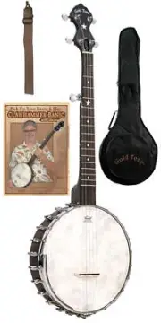 GOLD TONE 5-STRING CRIPPLE CREEK OPEN BACK BANJO PACK BAG, STRAP, DVD ~ CC-OTA