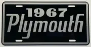 1967 67 PLYMOUTH METAL LICENSE PLATE VALIANT GTX SATELLITE BELVEDERE BARRACUDA