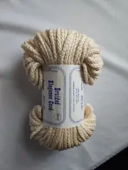 VINTAGE BRAIDED ELEGANCE CORD - MACRAME - 6MM - IVORY SKEIN ROLL 100 YARDS