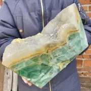 13.33LB Large Natural Green Fluorite Crystal Obelisk Quartz Tower Healing Wand