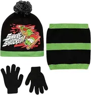 Nickelodeon Boys Paw Patrol, Teenage Mutant Ninja Turtles Winter Hat, Gaiter, Gloves/Mittens, 3PC Set (Toddler/Little Boy)