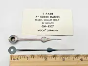 NOS VIGOR CM-1307 Spade Replacement Clock Hands, Square Hole. For 7" Clock Dial.