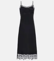 [Simone Rocha] Simone Rocha Lace-trimmed slip dress AU 6 black