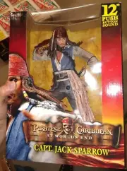 RARE SEALED PIRATES of CARIBBEAN CAPT JACK SPARROW Johnny Depp Push Button 12"