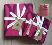 New West Elm Organic Painted Swirl Duvet Cover shams King 3pc RED