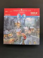 CEACO 1000 Pc. Jigsaw Puzzle w/Poster ‘Santa’s Silent Night’ by Thomas Kinkade