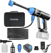 PXYFHH Cordless Pressure Washer, Brushless Portable Power Washer, 30 Speed Adjustment LCD Touch Screen, Max 725PSI, 22000 RPM/s, 6-in-1 Sprayer Head for Cars, Fences, Floor Cleaning, Garden Watering