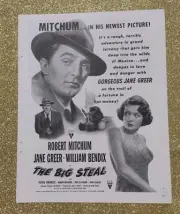 "Vintage 1949 The Big Steal Movie Ad - Robert Mitchum & Jane Greer" MAGAZINE