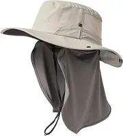[TOP-EX] L/XL/XXL UV Protection Mens Sun Hat with Cooling Neck Flap Sunglass Lock Wide Brim Fishing Hats Waterproof & Packable