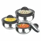 Milton Stainless Steel Gift Set Casserole with Glass Lid I Set of 3