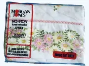 Vintage NEW Morgan Jones Double Flat Sheet Maytime Daisy No Iron Muslin Full