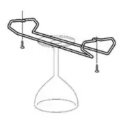 Single Under Cabinet Stemware Holder Wine Glass Rack Double Ended MCM Gold