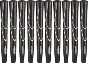 JumboMax Tour Series Golf Grips Black & Silver Size "X-Small" (+3/16") Set of 10