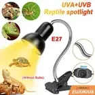 Adjustment Reptile Heat Lamp Turtle Basking Light UVA +UVB With Clip , NO Bulb