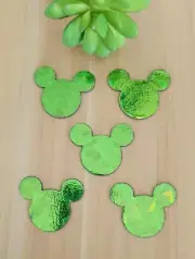 5 Piece Mickey Mouse Green Resin Flatbacks St. Patrick's Day Flat Backs Crafts