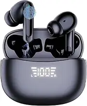 Wireless Earbuds, Bluetooth 5.3 Headphones in Ear with 4 ENC Noise Cancelling Mic, 2025 New Wireless Earphones with Deep Bass Stereo Sound, LED Display, USB-C Charging, IP7 Waterproof Ear Buds