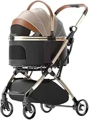 Pet Stroller Dog Stroller Cat Stroller 3 in 1 Pet Stroller Foldable Travel Pet Stroller for Cats & Dogs with Detachable Carriers Aluminium Trolley Dog Stroller Dog Pram Dog Cat(Color:C)