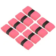 8Pcs Anti Slip Sweatband Absorbent PU Tennis Badminton Racket Grip Tape Pink