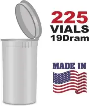 225 Silver Vials - 19 DRAM Pop Top Bottle - Smell Proof Containers