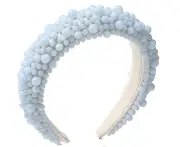 Pearl Padded Headbands for Women - Wide Hair Bands Acrylic Beaded Head Bands Baroque Hair Hoops Handmade Hair Accessories for Girls,blue