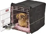 Midwest Homes for Pets iCrate Dog Crate Starter Kit, 24-Inch Dog Crate Kit Ideal for Small Dog Breeds (uo to 25 pounds) Includes Dog Crate, Pet Bed, 2 Dog Bowls & Dog Crate Cover (Pink), 1524PK-KIT