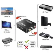 RCA to HDMI 1080P AV to HDMI Video Converter Adapter Supporting PAL/NTSC PC Laptop Black