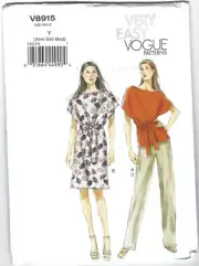 Vogue Sewing Pattern 8915, Top, Dress, Belt and Pants, Size 4 - 14, Uncut