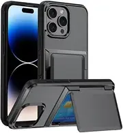 Jarttarn Case for iPhone 16 Pro Max (2024),Phone Case with Card Slot,Anti-Fall Shockproof Protective Back Cover (Gray)