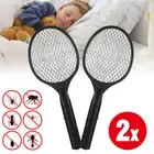 2PCS Electric Bug Zapper Tennis Racket Mosquito Fly Swatter Insect Handhelds