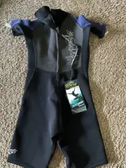 Hyperflex Access 2.5 Short Body One Piece Wet Suit Black/Blue Size US Small