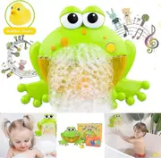 Baby Bath Bubble Toys Set, Automatic Frog Bubble Maker Kids Bath Bubble Machine With 12 Music Baby F