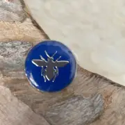 AUTHENTIC CHRISTIAN DIOR BLUE & SILVER DIOR BEE PIN BADGE RARE!