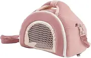 Hamster Carrier Bag with Mesh Window Portable Small Animals Carrying Case for Squirrel Rat Chinchilla Mice Sugar Glider, Pink