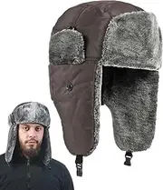 mercenary Men Winter Hats with Ear Protection - Cozy Winter Warm Hunting Trapper Caps - Outdoor Sports Supplies Windproof Hat for Outdoor Working, Skiing, Mountain Climbing, Cycling, Fishing Coffee