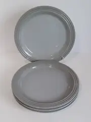 Le Creuset Stoneware Dinner Plate Set Of 4, 27cm, 10.5", Mist Grey, Brand New