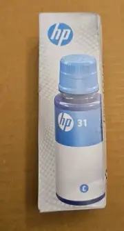 HP 31 70-ml Cyan Original Ink Bottle, 8,000 pgs, New/Sealed!