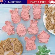 8Pcs/set Easter Cookie Cutters Rabbit Egg Biscuit Cutter Mould 3D Cartoon MolTO