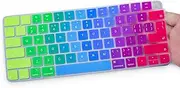 Keyboard Cover Skin for Apple Magic Keyboard A2450 / A2449 with Touch ID, 2024-2021 Apple iMac 24 inch M4 M3 M1, Mac mini Accessories Skin, Rainbow