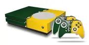 Skin XBOX One S Console Controller Ripped Colors Green Yellow