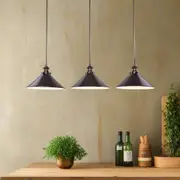 Harper industrial Metal 3 Light Pendant - Brass/Pewter, PL0100
